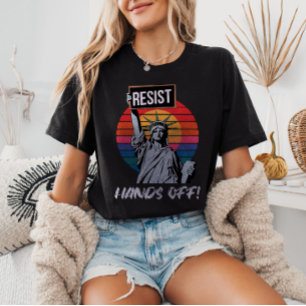 T-shirt RESISTER Mains off Statue de la Liberté Politique