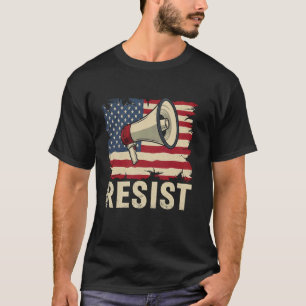 T-shirt Résister - Mégaphone Porte-voix Rétro Vintage Drap