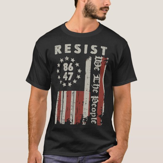 T-shirt Résistez À 8647 Us Drapeau Nous Le Peuple Proteste (Devant)