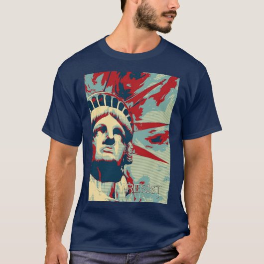 T-shirt RÉSISTEZ - à la statue de la liberté (Devant)