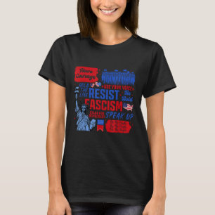T-shirt Résistez Au Fascisme Militant Libéral Statue De La