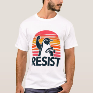 T-shirt Résistez aux droits des animaux du pingouin de Tid