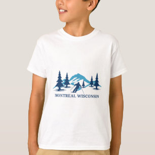 T-shirt Résort de ski de Montréal Wisconsin Skieur Ski