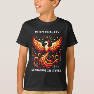 T-shirt Respawn en Style Phoenix Pixel Revival Art de Joue