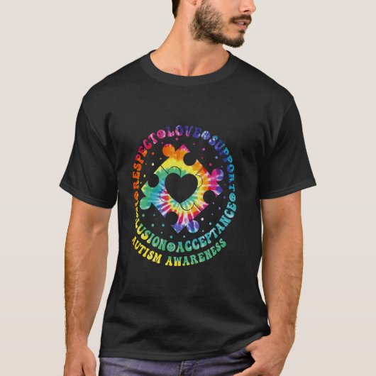 T-shirt Respect Amour Support Inclusion Avril Autisme Awar (Devant)