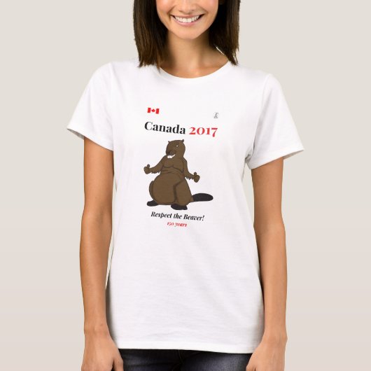 T-shirt Respect de castor du Canada 150 en 2017 (Devant)