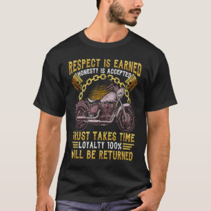 T-shirt Respect Honnêteté Loyauté Est Retournée Motorcyc B