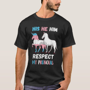 T-shirt Respect transgenre Mes pronounes Pony Unicorn LGBT