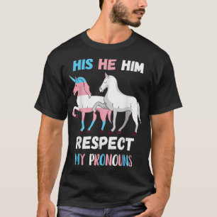 T-shirt Respect transgenre Mes pronounes Pony Unicorn LGBT