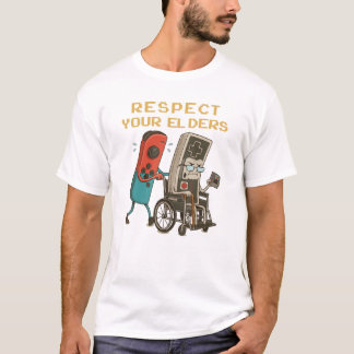 T-shirt Respect Your Elders Gaming Control Retro Funny Gam