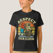 T-shirt Respect Your Elders Retro Gaming Funny Controller  (Devant)