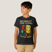 T-shirt Respect Your Elders Retro Gaming Funny Gamer Contr (Devant entier)