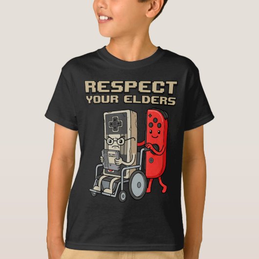 T-shirt Respect Your Elders Retro Gaming Funny Gamer Contr (Devant)