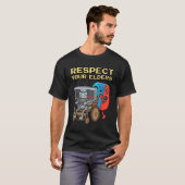 T-shirt Respect Your Elders Retro Gaming Funny Gamer Contr (Devant entier)