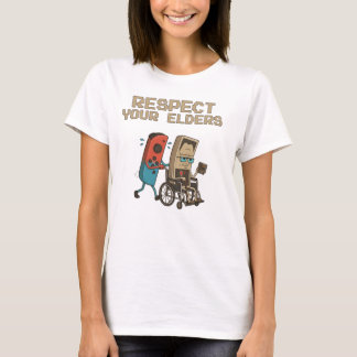 T-shirt Respect Your Elders Retro Gaming Funny Gamer Contr