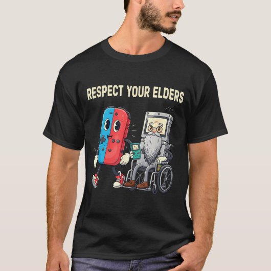T-shirt Respect Your Elders Retro Gaming Funny Gamer Contr (Devant)