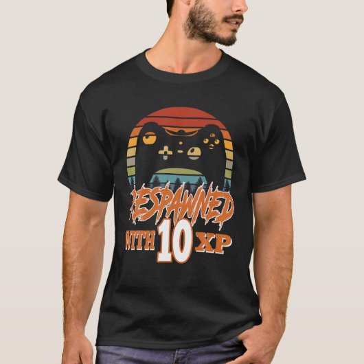 T-shirt Respecté Avec 10 XP Video Gamer 10e anniversaire G (Devant)