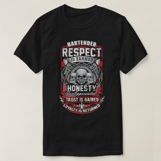 T-shirt Respecter la chemise barman (Design devant)