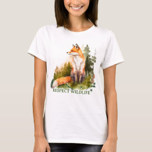 T-shirt Respecter la faune Chemise rouge Fox