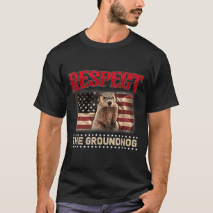 T-shirt Respecter la marmotte Drapeau américain vintage Ma