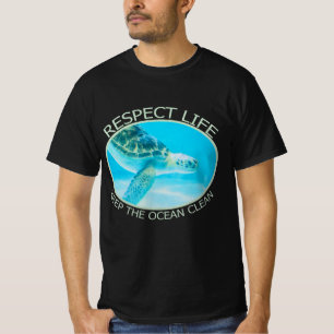 T-shirt Respecter la vie, garder l'océan propre