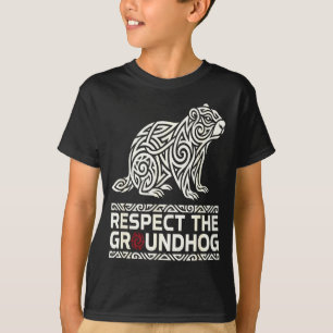 T-shirt Respecter le symbole tribal de la marmotte du jour