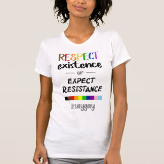 T-shirt Respecter l'existence ou s'attendre à une résistan