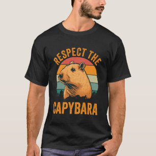T-shirt Respecter L'Humour Rétro Capybara Animal Capibara