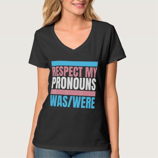 T-shirt Respecter Mes Pronononounes Était Transgenre Drape (Devant)