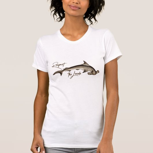 T-shirt Respectez la citation amusante de requin marteau l (Devant)