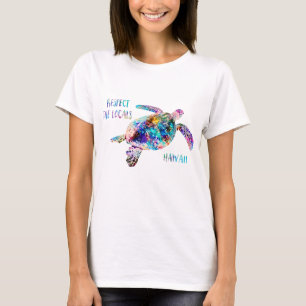 T-shirt Respectez la citation de la tortue marine locale T