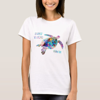 T-shirt Respectez la citation de la tortue marine locale T