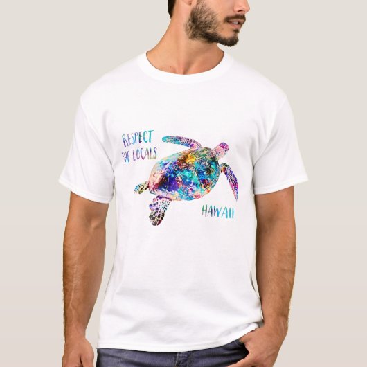 T-shirt Respectez la citation de la tortue marine locale T (Devant)