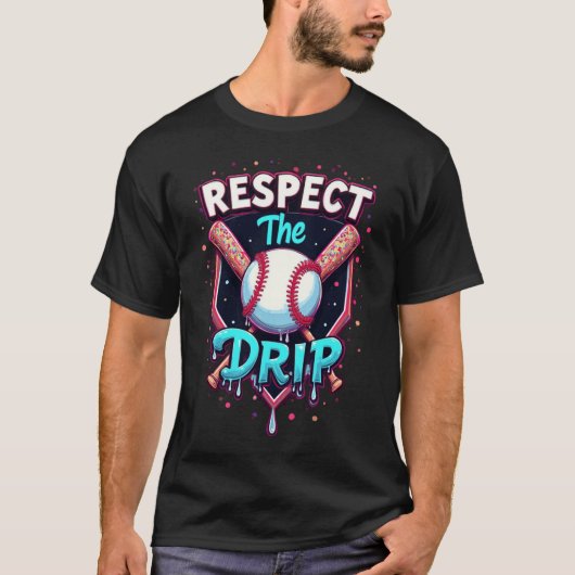 T-shirt Respectez La Drip Funny Baseball Ice Cream Driam (Devant)
