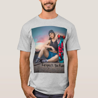 T-shirt Respectez la roue – Puissance de skateuse au couch