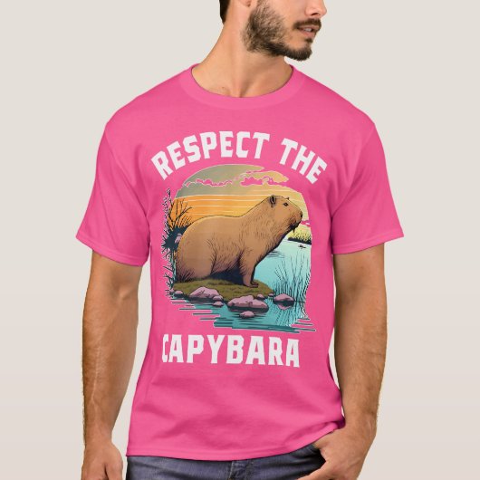 T-shirt Respectez L'Animal Capybara Drôle Capybara Lover (Devant)