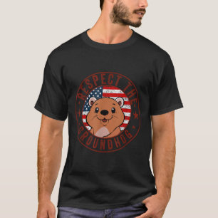 T-shirt Respectez Le Drapeau De La Marmotte Usa Woodchuck 