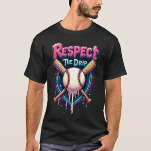 T-shirt Respectez le Drip Funny Baseball Ice Cream Drip