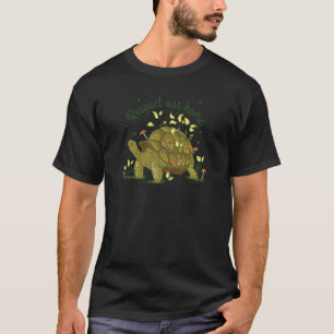 T-shirt Respectez Notre Maison Tortue Nature Végétalienne