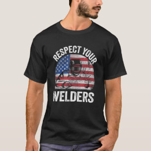 T-shirt Respectez vos soudeurs Steel American Flag Vintage