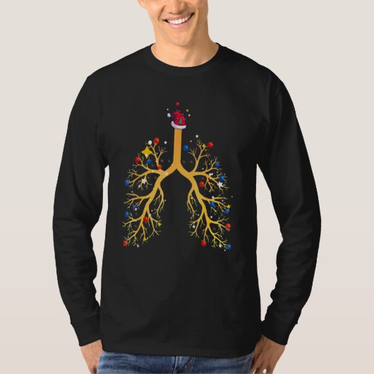 T-shirt Respiratory Therapist Lungs Christmas Tree RT Xmas (Devant)