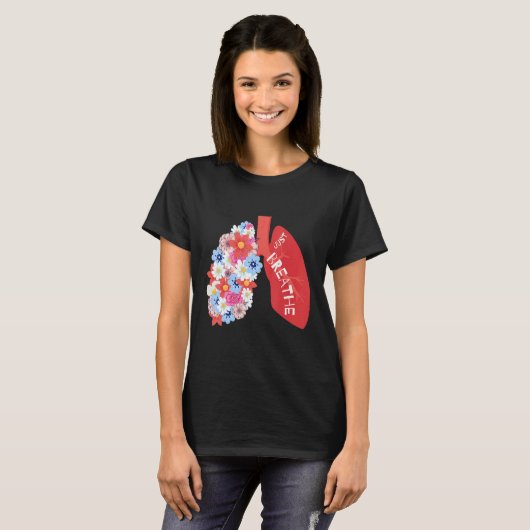 T-shirt Respire Floral Poumon Respiratoire RT (Devant entier)