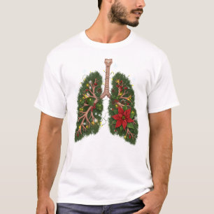 T-shirt Respirez dans la saison – Poumons floraux de Noël