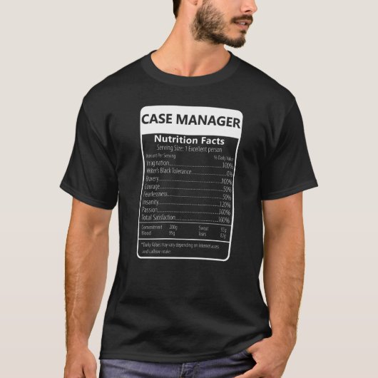 T-shirt Responsable de dossier Faits nutritionnels Graphiq (Devant)