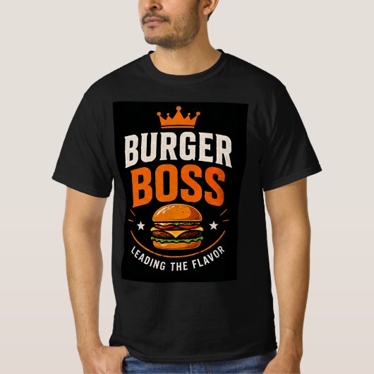 T-shirt 👑 Responsable de l'équipe du Grill Burger Boss 🍔 (Devant)