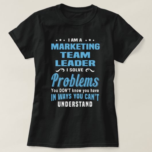 T-shirt Responsable de l'équipe marketing (Design devant)
