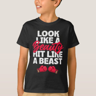 T-shirt Ressemblent À Une Beauté Touchée Comme Une Bête En