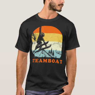 T-shirt Ressorts à vapeur de ski, Colorado Vintage neige r