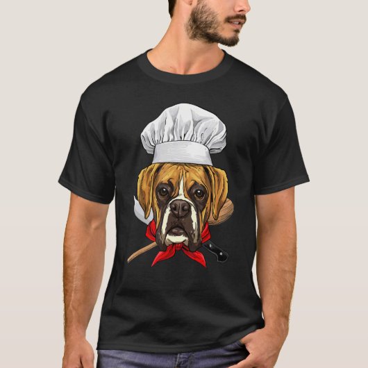 T-shirt Restaurant Allemand Boxer Chef Cuisine Cuisine (Devant)