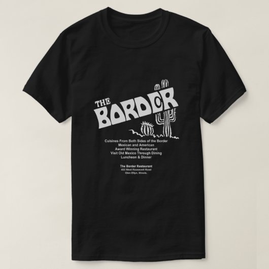 T-shirt Restaurant Border, Glen Ellyn, IL (Design devant)